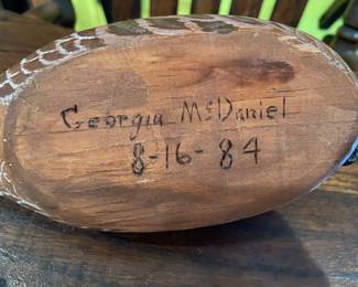Georgia McDaniel carved decoy from 8/16/84