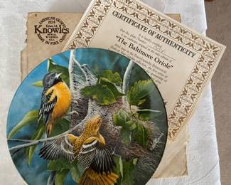 “The Baltimore Oriole” collectible plate