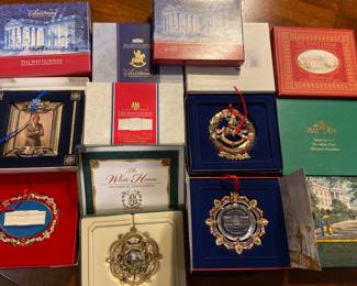 The White House Historical Association ornaments, new in box, 14 assorted sold separately 