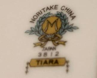 Noritake China Japan “Tiara” platter, gravy boat with attached underplate, serving oval bowl with detached underplate, sold separately 