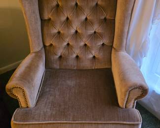 Velvet Wing Back Chair