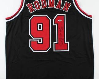 Dennis Rodman Signed Jersey Inscribed "HOF 2011"