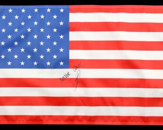 Robert O'Neill U.S. Navy SEAL Signed 18x30 American Flag Inscribed "Never Quit!"