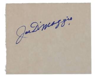 Joe DiMaggio Signed 3.5x4 Cut