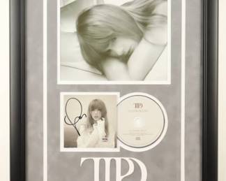 Taylor Swift Signed "The Tortured Poets Department" Custom Framed CD Insert Display