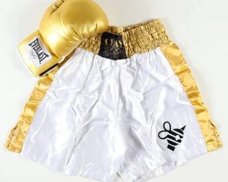 Cassius Clay 1960 Olympics Gold Trunks & Gold Glove Set
