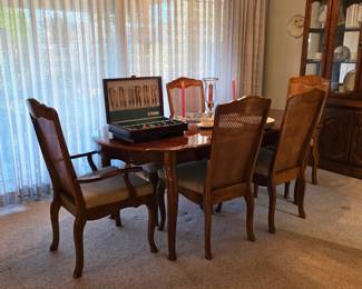 Gorgeous solid wood vintage dining table set
