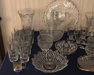 Vintage crystal and glass