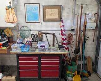 Tool box with workbench top