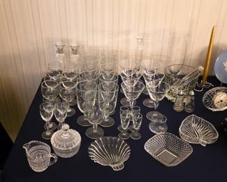 Vintage crystal and glass
