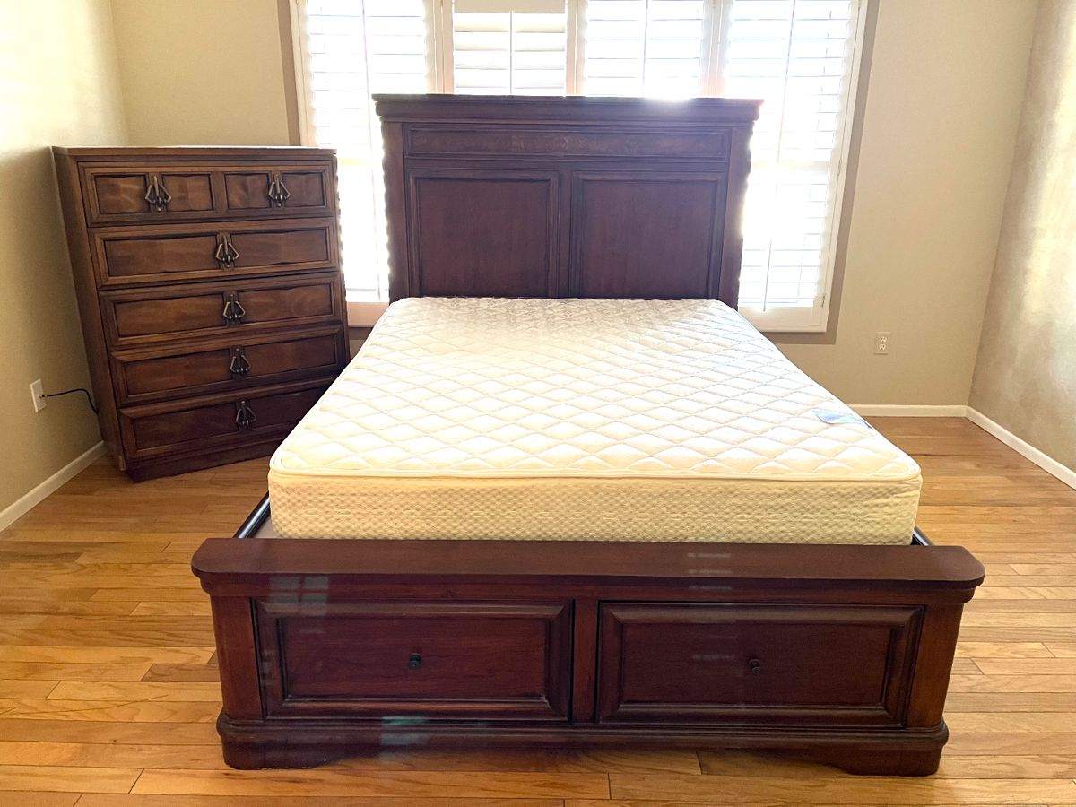 Queen size contemporary  classic platform bed