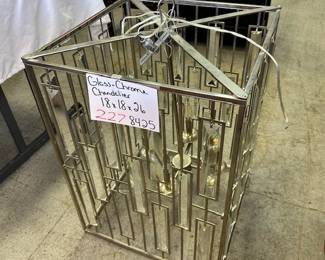 Glass Chrome Chandelier