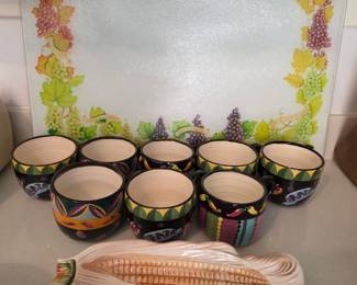 coffee mugs, corn holders