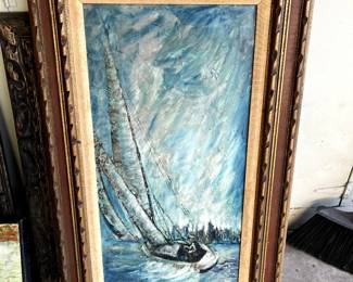Mid Century art- original oil painting, artist Coleman