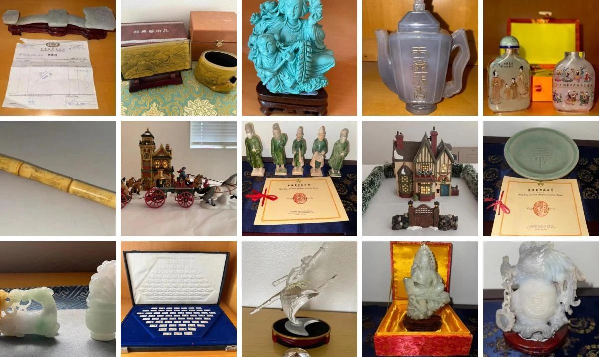 This estate auction features a lifetime collection of fine art, original & limited edition art, antique collectibles, vintage high-end designer furniture, accessories & décor from around the world, antique Chinese Pottery from Tang & Ming Dynasty, antique Chinese tile sculptures from Qing Dynasty, hand carved jade figurines & carvings, Waterford crystal, Swarovski crystal collectibles, vintage Royal Doulton porcelain figurines, vintage Lenox porcelain, Native American pottery, antique Asian carvings, Chinese turquoise figurines, vintage vinyl records, collectible Lladro & Goebel figurines, Royal Albert, Waterford crystal, Oriental rugs, electronics, kitchen goods, collectible Barbies, Heritage Village porcelain & so MUCH MORE!