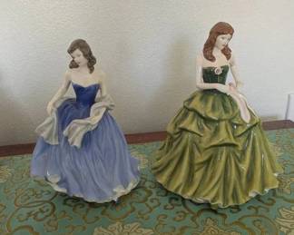 HKF047- Lot of 2 Royal Doulton Porcelain Figurines – Moonlight Serenade and Annabel