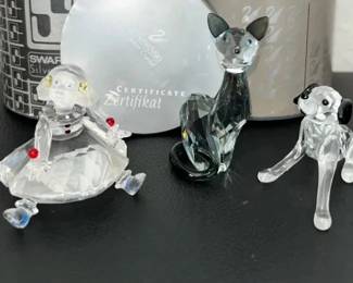 HKF380- Swarovski Crystal Collectibles, “Clown Girl”, “Dalmatian Puppy”, & “Lovlots Cat” 