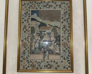 HKF003 Framed Moghul Silk Painting with Receipt