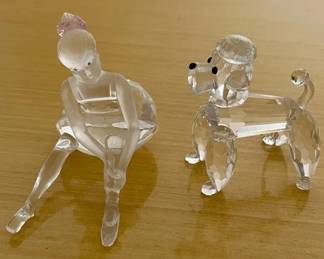 HKF237 - Swarovski Crystal Collectibles - “Poodle” & “Young Ballerina”
