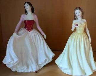 HKF066- Royal Doulton Figurines "Happy Anniversary Pink" And "Rose"