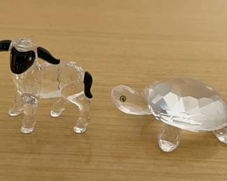 HKF225 - Swarovski Crystal Collectibles - “Little Blackened Lamb” & “Tortoise”