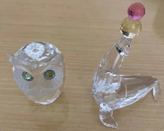 HKF226 - Swarovski Crystal Collectibles - “Night Owl” & “Playing Seal”