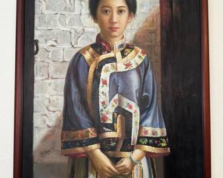 HKF011 Framed Painting of Chinese Girl