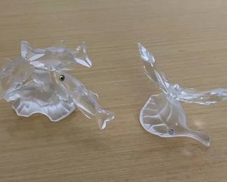 HKF229 - Swarovski Crystal Collectibles - “Three South Sea Fish” & “Butterfly On A Leaf”