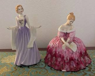 HKF021- Set of 2 Royal Doulton Figures "Julia" And "Victoria"