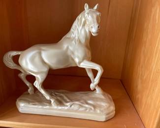 HKF056 - White Prancing Stallion Figurine 