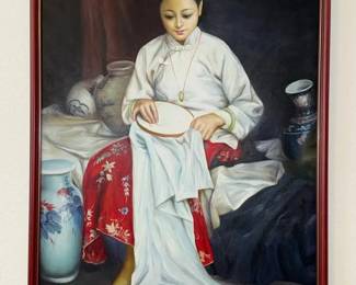 HKF010 Framed Painting of Chinese Woman