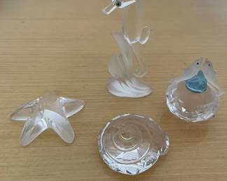 HKF350 - Swarovski Crystal Collectibles - "Seahorse", "Starfish", "Seashell", & Dolphin Bottle 