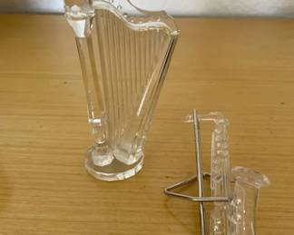 HKF330 - Swarovski Crystal Collectibles - "Saxophone" & " Harp"