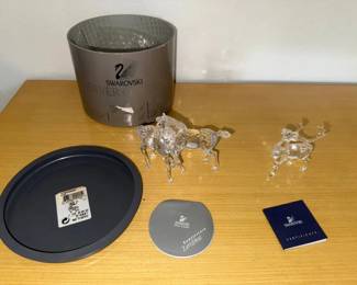 HKF398 Swarovski Crystal Collectibles - "Foals Playing" & "Reindeer"