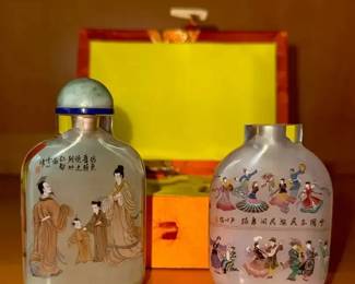 HKF063 Two Chinese Reverse-Painted Snuff Bottles