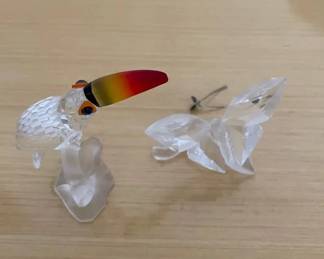 HKF228 - Swarovski Crystal Collectibles - “Toucan” & “Butterfly On A Leaf”