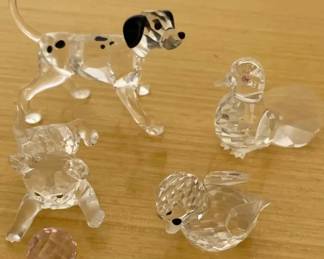 HKF334 - Swarovski Crystal Collectibles -" Dalmatian" , "Dove", "Kitten W/ Ball" , "Duck"