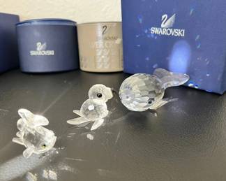 HKF367- Swarovski Crystal “White Whale”, “Mini Baby Seal”, & “Baby Carp”