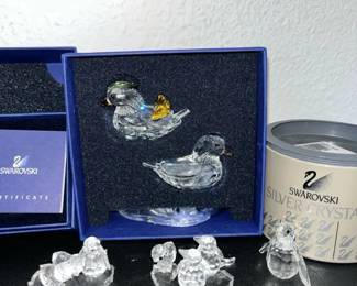 HKF371- Swarovski Crystal: “Mandarin Ducks”, “Baby Penguins W/ Iceberg”, & “Mini Penguin” 