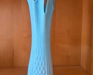 HKF289 - Fenton blue satin swung vase 