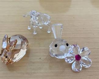 HKF347 - Swarovski Crystal Collectibles - "Golden Rabbit" , "Lamb", "Baby Bird"