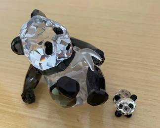 HKF377 - Swarovski Crystal Collectibles - "Giant Panda" & "Mini Panda"