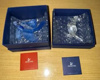 HKF400 Swarovski Crystal Collectibles - "Siamese Fighting Fish" & "Mother Kangaroo"