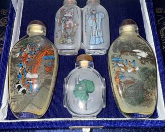 HKF329 Set of 4 Chinese Painted Snuff Bottles
