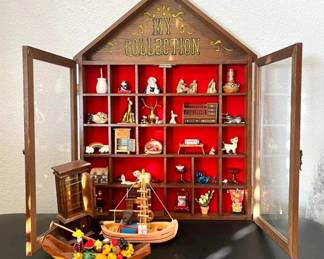 HKF343- Huge Lot Of Miniatures & Display Cabinet 