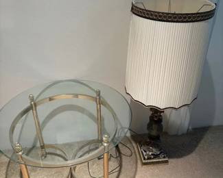 HKF138 Hollywood Regency Style Coffee Table And Hollywood Regency Style Lamp