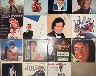 HKF049 Assortment Of Vinyl Records Featuring Tom Jones, Englbert Humperdinck, And Kenny Rogers