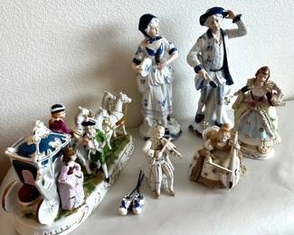 HKF208- Beautiful Vintage “KPM” & “Andrea” Victorian-Dressed Porcelain Figures 