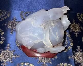 HKF314 Chinese Hand Carved Lavender Jade 