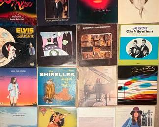 HKF048 Assortment Of 16 Vintage Vinyl Records Including Elvis Presley